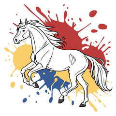 majestic unicorn rearing  rainbow 