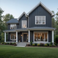 Obraz premium Classic Farmhouse Architecture in Nature