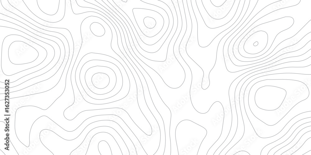 Poster seamless topographic contour lines in gray minimal background texture.