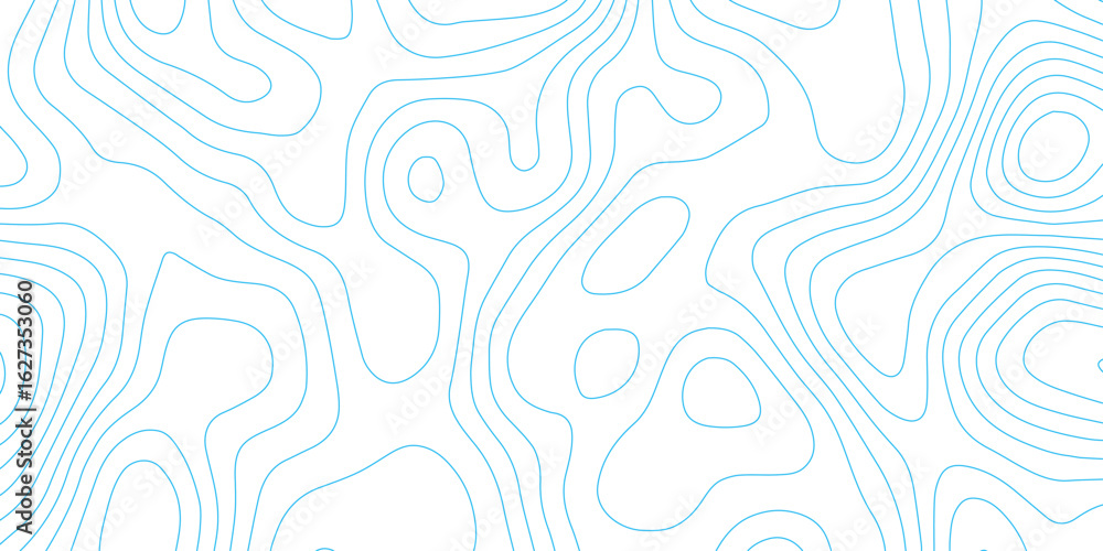 Poster topographic elevation line pattern in seamless abstract blue vector style.