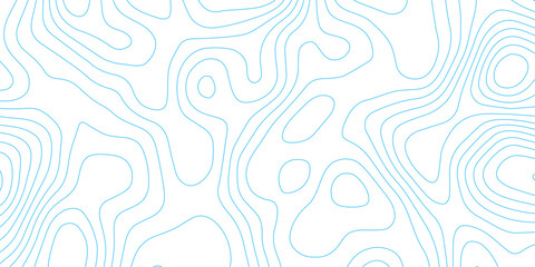 Fototapeta premium Topographic elevation line pattern in seamless abstract blue vector style.