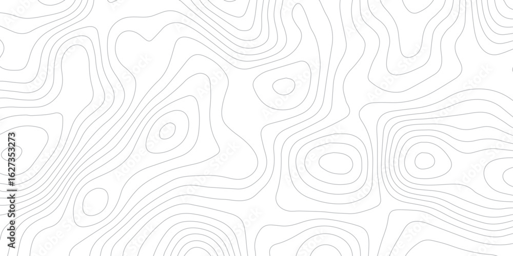 Poster wavy gray contour line seamless pattern in abstract topographic style.