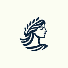 Athena Greek Goddess Logo