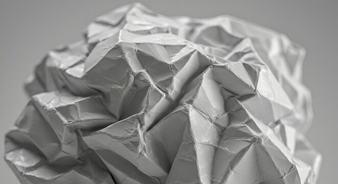Crumpled White Paper Ball Detail
