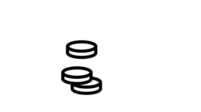money bag minimalist line animation