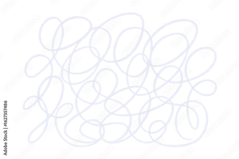 Poster chaotic white line twisting, turning across transparent background, representing mental complexity a