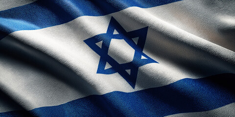Israeli white and blue flag of Israel with Star of David. The symbol of celebration of independence and freedom