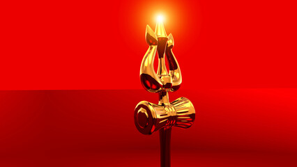 Maha Shivratri Shiva Lingam and Trishul symbols of Lord Shiva with a glow in a red background