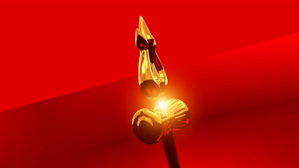 Maha Shivratri Shiva Lingam and Trishul symbols of Lord Shiva with glow in a red background