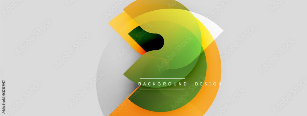 Poster abstract geometric design. overlapping colorful shapes create modern background. gradient hues, dyna
