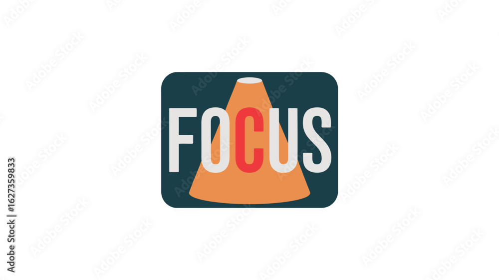 Poster the image shows a logo with the word focus in white letters except for the c which is red and orange