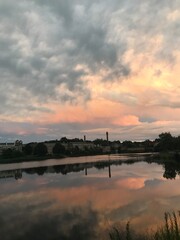 sunset over the river