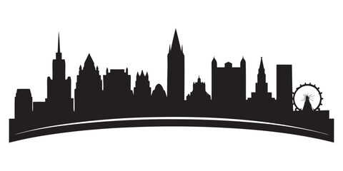 Fototapeta premium Iconic london skyline silhouette featuring famous landmarks and modern architecture