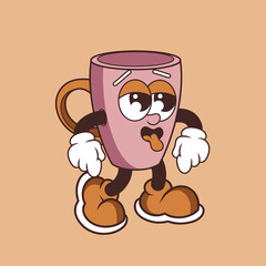 Retro character design from tired mug