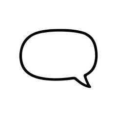 Naklejka premium Oval hand-drawn comic speech bubble icon in doodle style. Fun outline element for message, chat, or communication design.