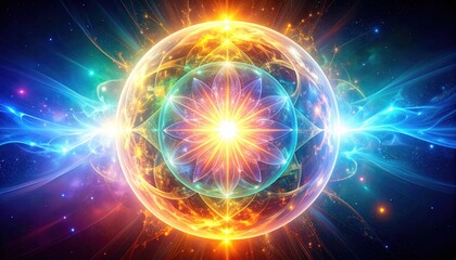 Colorful sphere with intricate design