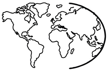 Global map illustration on a clean white background