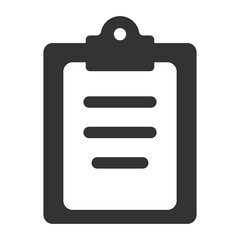 Minimal clipboard icon for task list, note taking, and office documentation
