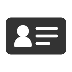 Flat icon of ID card or profile card showing personal user information
