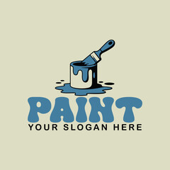 Paint logo with concept paint bucket