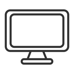 Minimal line icon illustration of a desktop computer monitor for technology and workspace visuals
