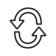 Outline refresh and sync icon vector illustration representing update, repeat process, and data cycle
