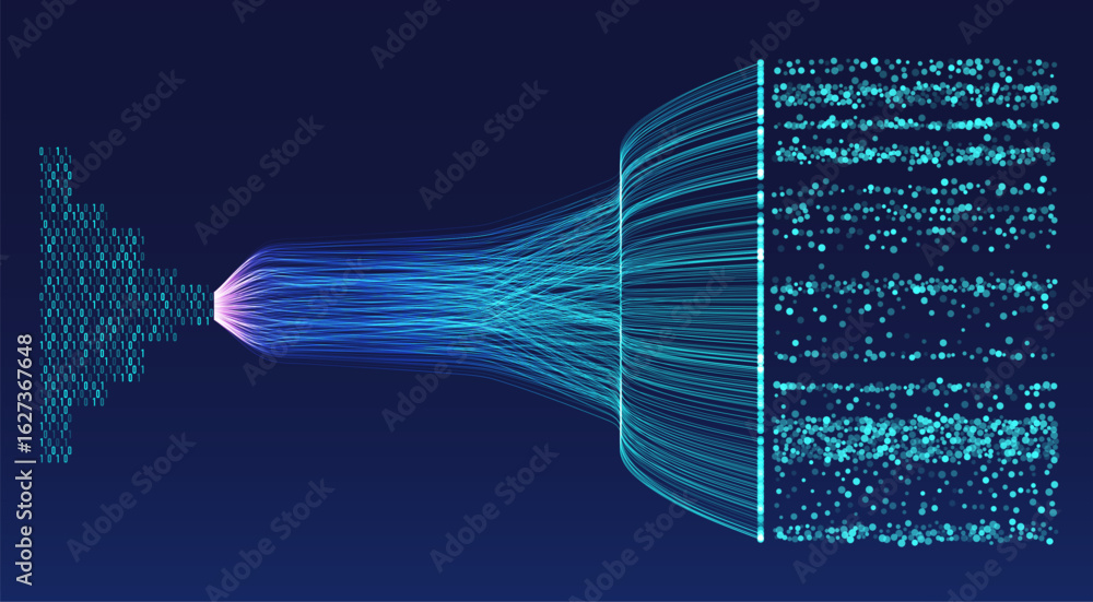 Poster abstract infographics visualization. big data code representation. futuristic network or business an