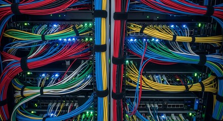 Network Cables Connected to Server