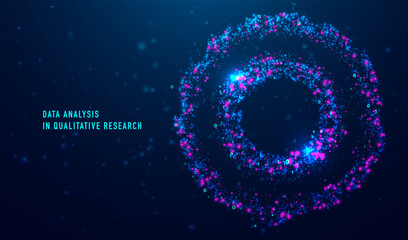 Data analysis in qualitative research. Big data code representation. Futuristic network or business analytics. Graphic concept for your design