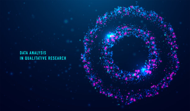 Data analysis in qualitative research. Big data code representation. Futuristic network or business analytics. Graphic concept for your design