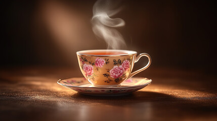 Obraz premium Enjoy a cup of soothing hot tea - perfect for relaxation and cozy moments this winter season