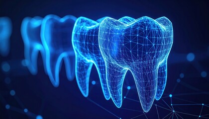 Digital teeth, futuristic, dental tech