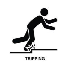 Tripping icon.Beware of the step sign isolated on background vector illustration.