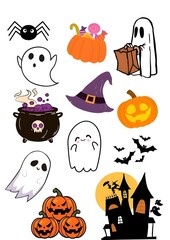 Obraz premium halloween vector set