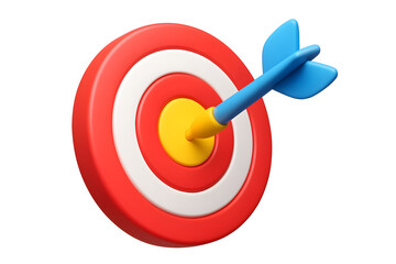 Bullseye and Arrow: A 3D rendering of a perfect bullseye with a vibrant arrow. Illustrating precision, focus, and the attainment of goals.
