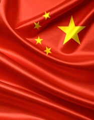 Chinese flag, draped silk