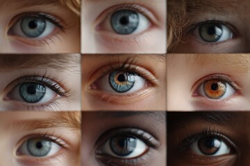 Diverse eyes in close-up grid