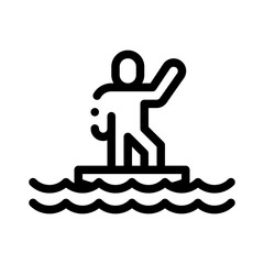 wave rider line icon