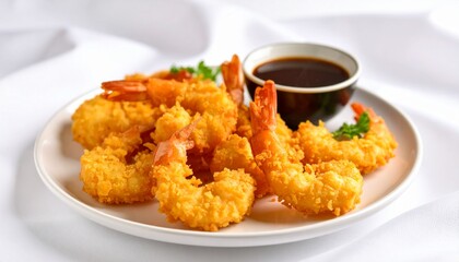 Delicious Deep Fried Golden Crispy Shrimp Tempura Appetizer Ready To Eat