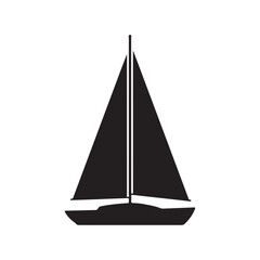 Sailboat silhouette vector flat illustration design.