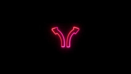 Abstract direction arrow sign icon animation. arrow directional two side arrow animation. 4k video.