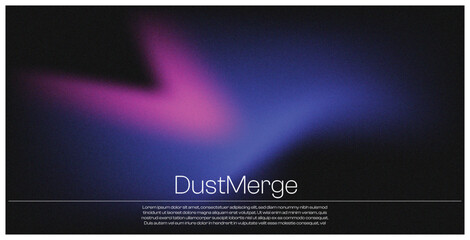 A Dark and Moody Abstract Design with a Dynamic Merging of Soft Magenta and Blue Light, Creating a Striking Contrast on a Black Background, with the "Dust Merge" Title   © Adeel