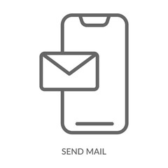 Send Mail Icon Line Style. Design Vector Illustration
