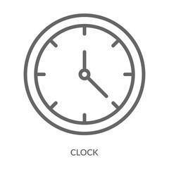 Clock Icon Line Style. Design Vector Illustration