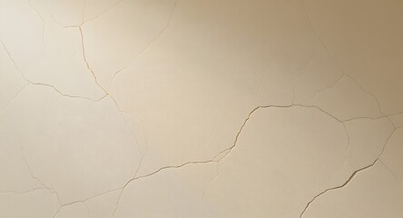 Subtle cracked surface on beige painted wall under soft sunlight — high-resolution photorealistic texture for architectural reference, restoration projects, or visual surface studies
