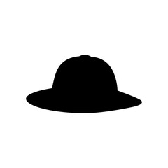 Safari hat silhouette vector flat illustration design. 