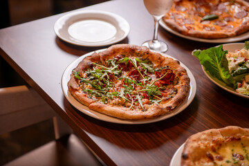 Pizza On Table At Restaurant