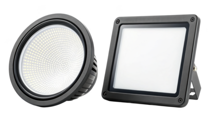 different style LED illuminator isolated on transparent