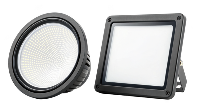 different style LED illuminator isolated on transparent