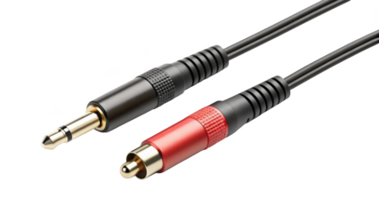 different style Plug RCA Audio jack cable isolated on transparent